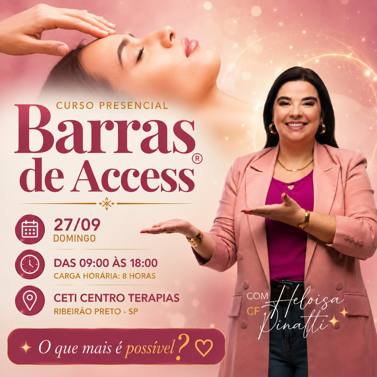 Divulgação da classe presencial Barras de Access com Heloísa Pinatti em Ribeirão Preto